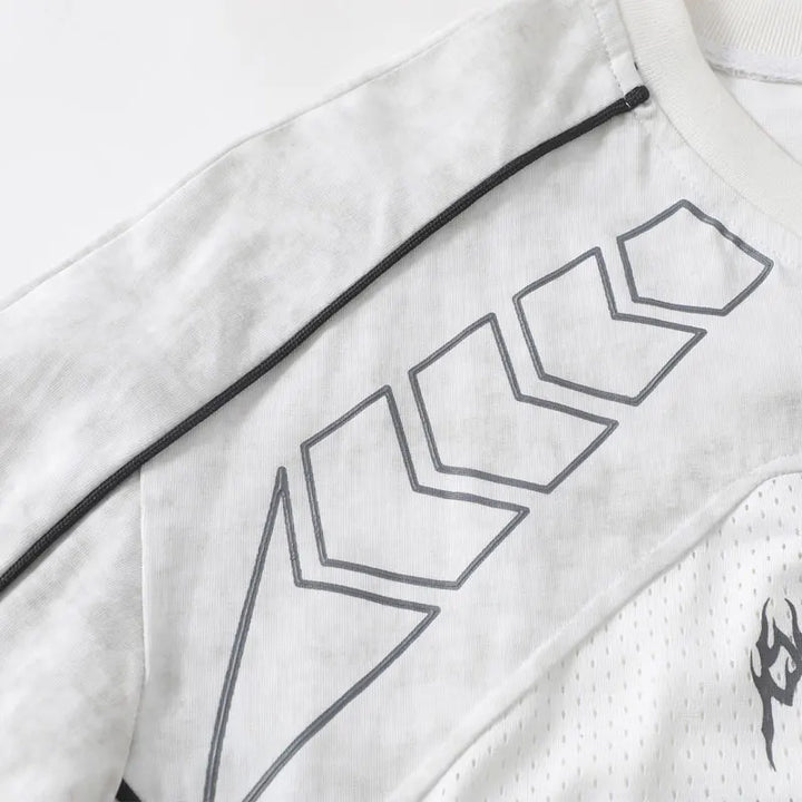 Y2K Printed Racing Sport Patchwork Sweater - VONVEX