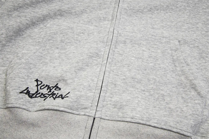 Good Puppy Embroidery Zipper Hoodie     - VONVEX