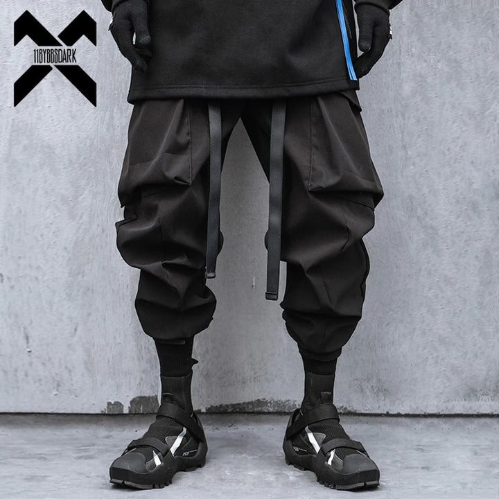 Extended Belt Strap Cargo Pants     - VONVEX