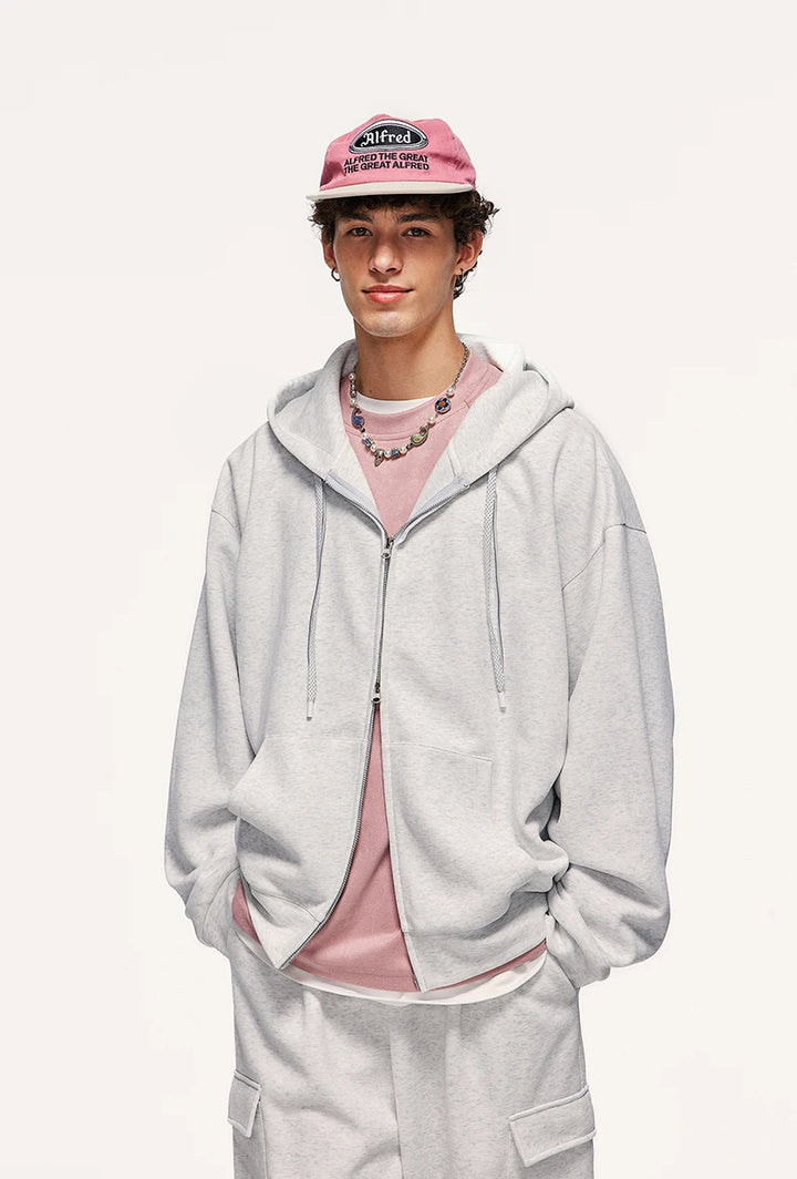 Double Zip Up Oversized Hoodies Jacket     - VONVEX