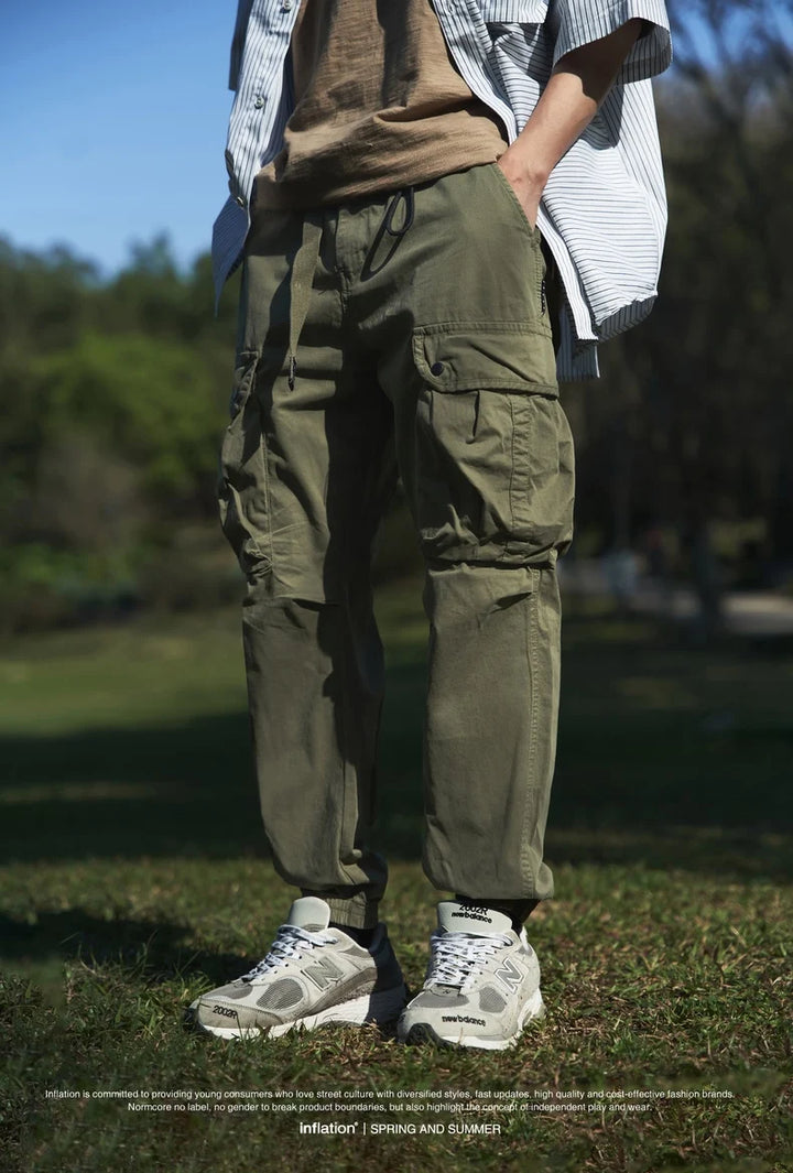 Casual Large Pockets Cargo Pant  Army green M  - VONVEX