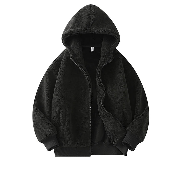 Basic Thick Warm Lambswool Jacket black M - VONVEX