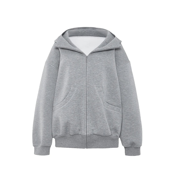 Basic Zipper Heavy Hoodie - VONVEX