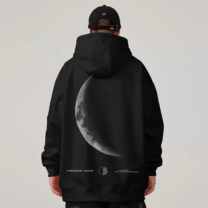 Y2K Crescent Moon Gothic Hoodie     - VONVEX