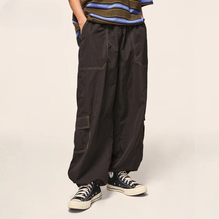 Multi Pockets Wide Leg Cargo Pant     - VONVEX