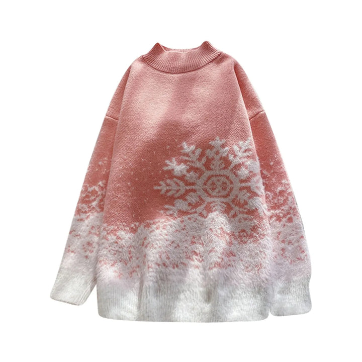 Turtleneck Snow Flake Sweater - VONVEX