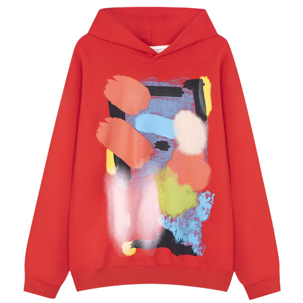 Y2K Paintings Mixed Color Hoodie Red L - VONVEX