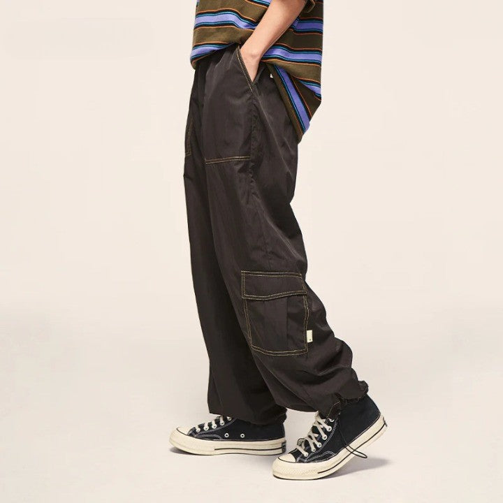 Multi Pockets Wide Leg Cargo Pant     - VONVEX