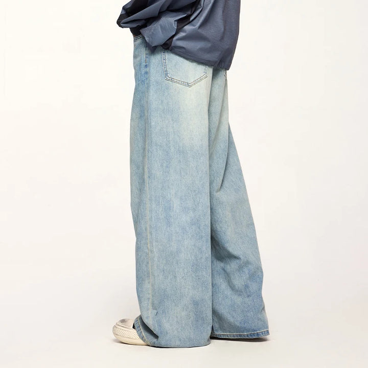 American Distressed Wide-Leg Jeans - VONVEX