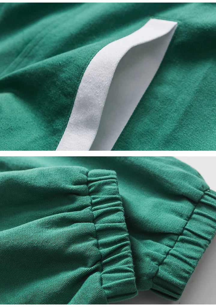 Retro Double-sleeved Green Varsity Jacket     - VONVEX