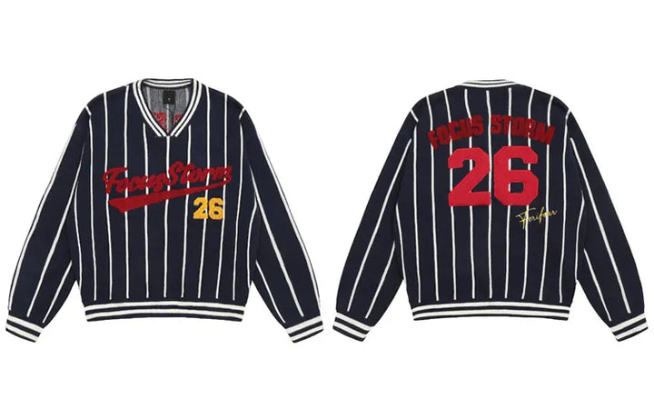 Y2k Focus Storm Pullover  Navy Blue M  - VONVEX