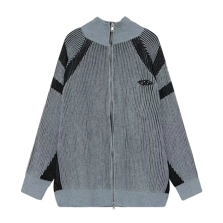 Metro Vibe Knitted Jacket  Blue M  - VONVEX