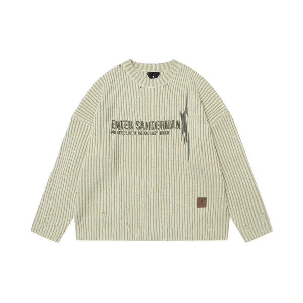 Y2k Ripped Kintted Sweater Apricot S - VONVEX