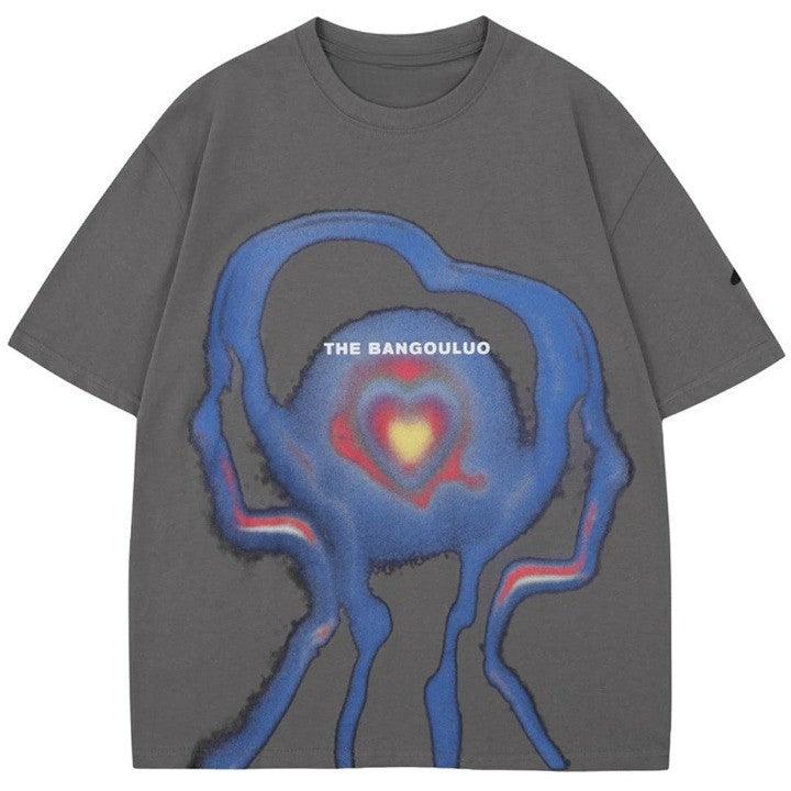 Schizophrenia Oversized T-Shirt  Gray S  - VONVEX