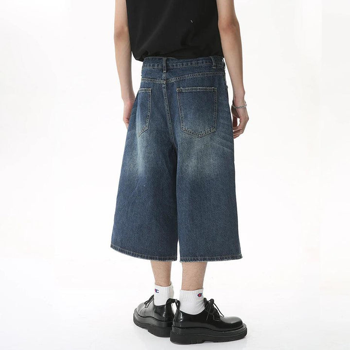 Vintage Wide Leg Denim Jort     - VONVEX