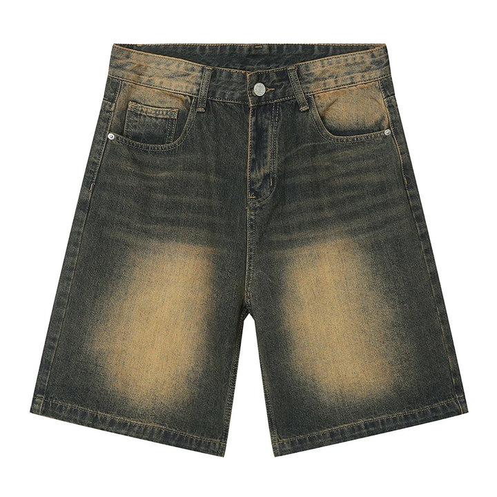 Y2K Retro Harajuku Denim Short  Brown M  - VONVEX