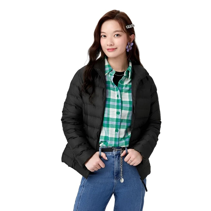 Puffer Versatile Solid Color Stand Collar Jacket     - VONVEX