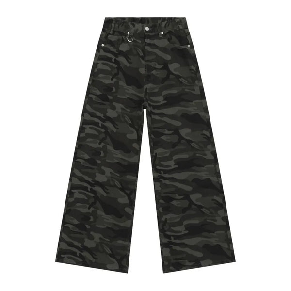 Vintage Camouflage Wide-Leg Jeans  Camouflage XS  - VONVEX