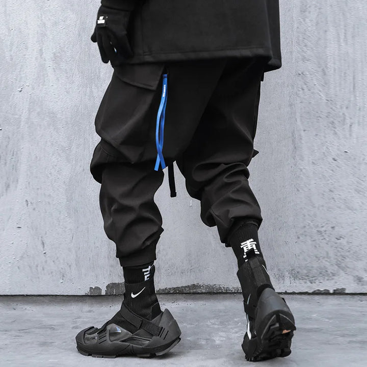 Extended Belt Strap Cargo Pants     - VONVEX