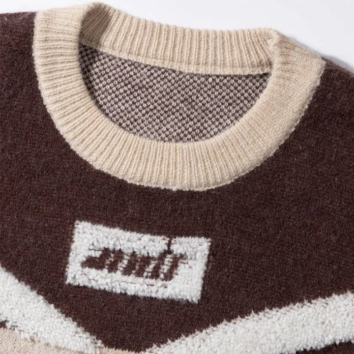 Y2K Hip Hop Knitted Baggy Sweater - VONVEX