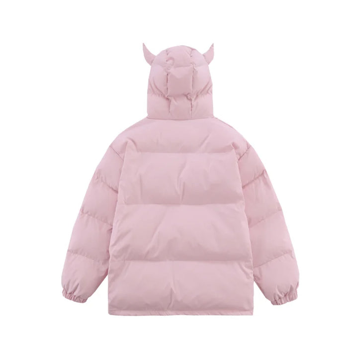 Devil's Horn Hooded Puffer Jacket     - VONVEX