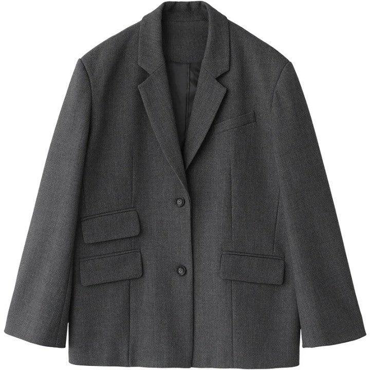 Embroidery Office Lady Blazer  Gray L  - VONVEX