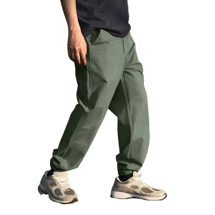 Casual Style Solid Color Jogger Pant     - VONVEX