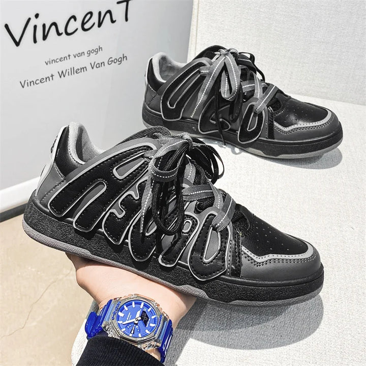 Lettered Style Sneakers  Black Gray 35  - VONVEX