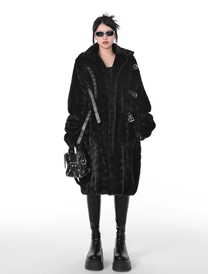 Fuzzy Faux Fur Women's Coat     - VONVEX