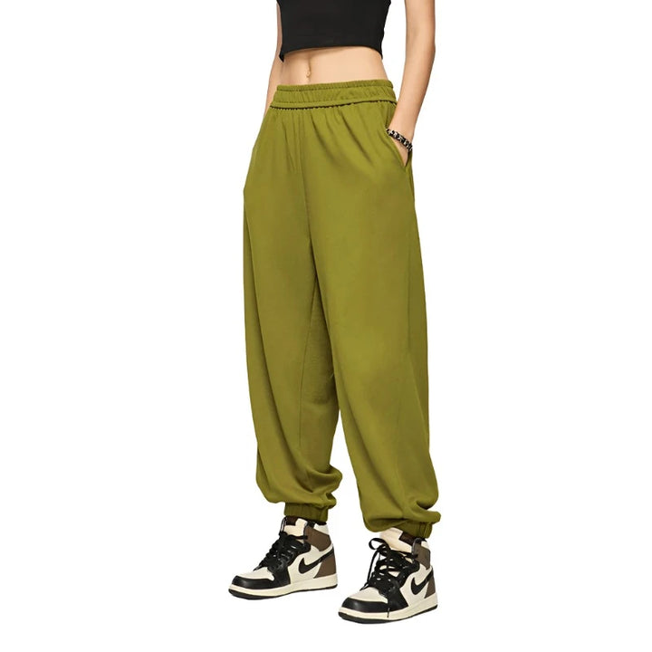 Solid Color Fit Casual Jogger Pant     - VONVEX