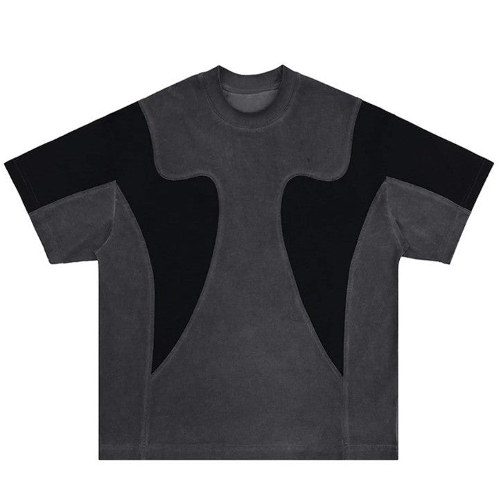 Black And Gray Color Oversized T-Shirt  M   - VONVEX