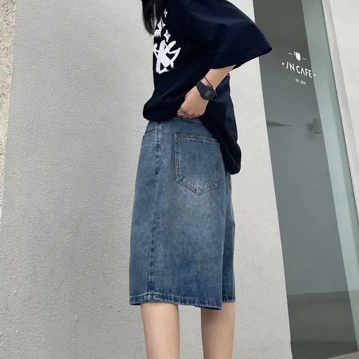 Y2K Baggy Vintage Women's Jorts     - VONVEX