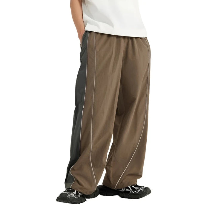 Retro Sportswear Wide-leg Pant     - VONVEX