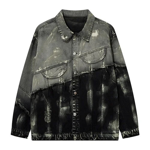 Splicing Color Mud Dyed Jacket  M   - VONVEX