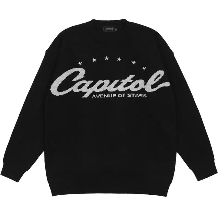 Y2k Capitol Star Sweater     - VONVEX