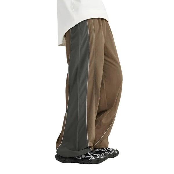 Retro Sportswear Wide-leg Pant     - VONVEX