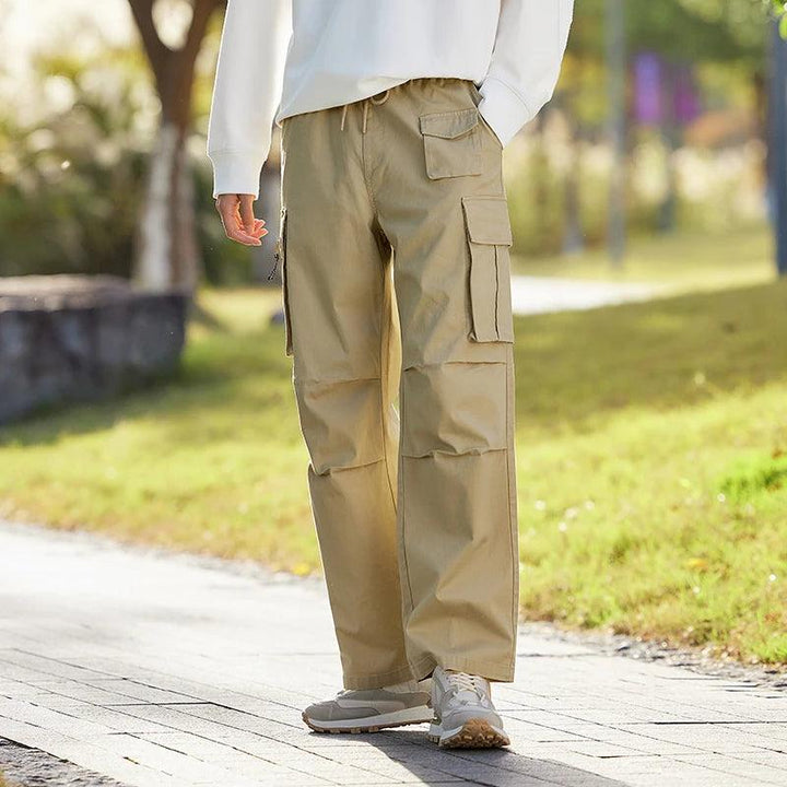 Casual Solid Color Simple Straight Pant     - VONVEX