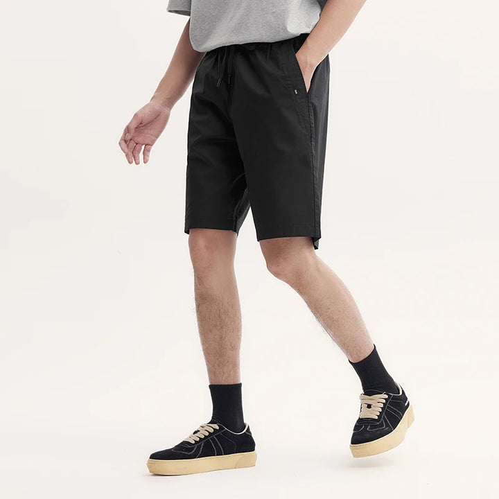 Basic Solid Color Straight-Leg Short     - VONVEX