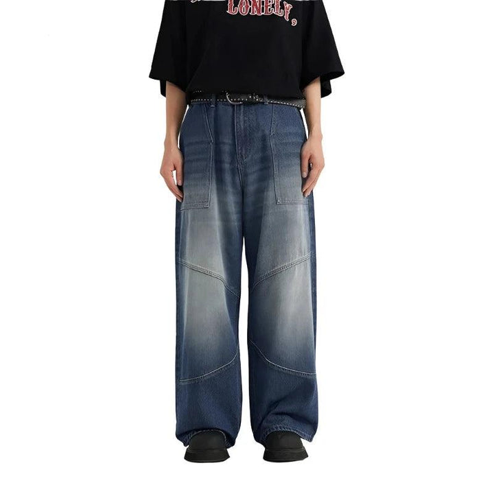 Blue Baggy Loose Denim Jeans  S   - VONVEX