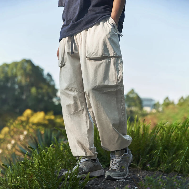 Elastic Wais Cargo Jogger Pant     - VONVEX