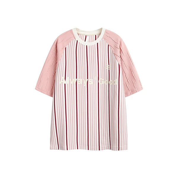 Always Good Crew Neck Oversized T-Shirt  Pink M  - VONVEX