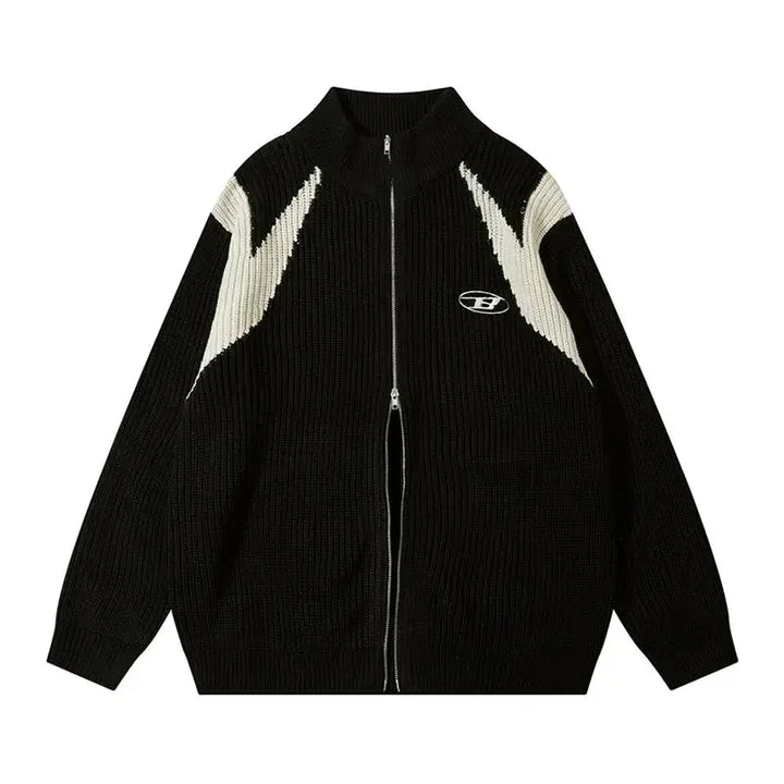 Retro Loose Knitted Jacket  Black S  - VONVEX