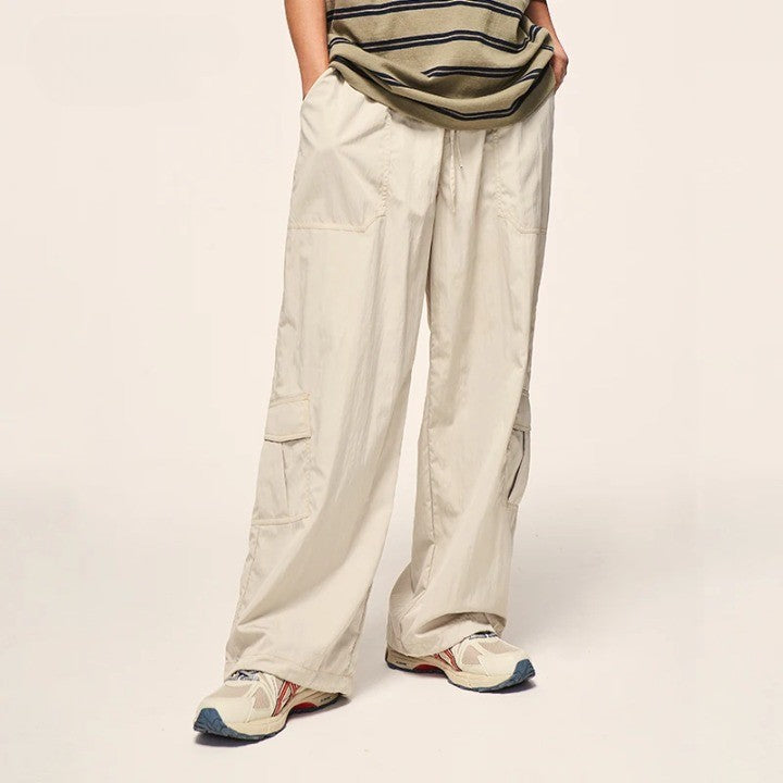 Multi Pockets Wide Leg Cargo Pant     - VONVEX