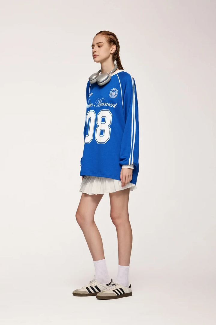 Football Jersey Loose Fit Sweater - VONVEX