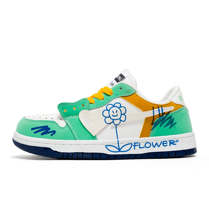 Floral Skate Sneakers  Green 36  - VONVEX