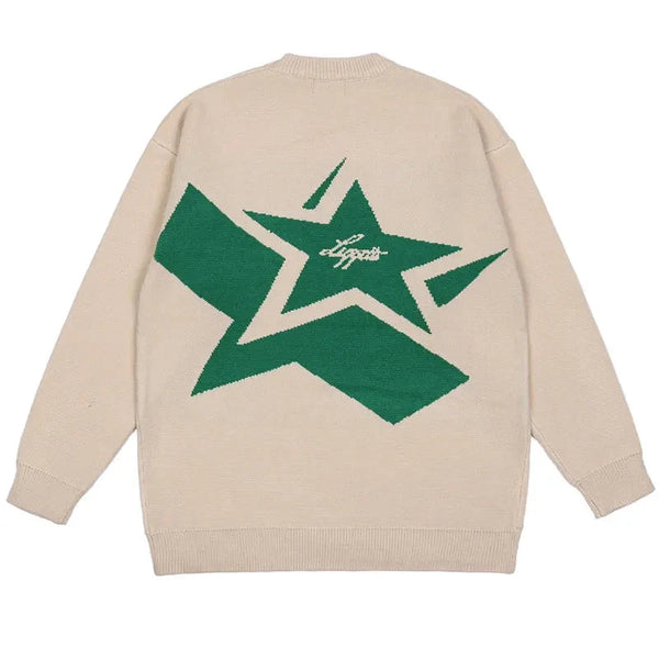 Y2k Capitol Star Sweater     - VONVEX