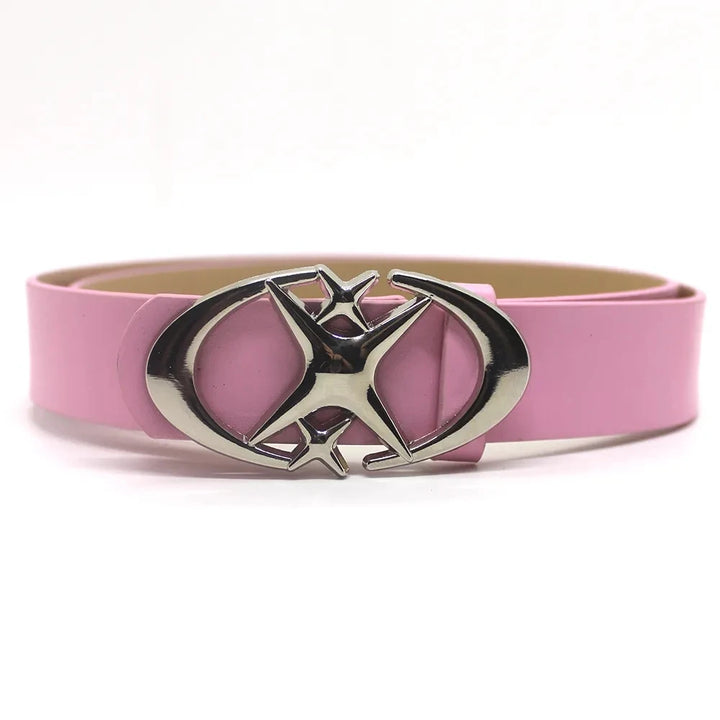 Planet X Buckle Belt  BK-pink 105CM  - VONVEX