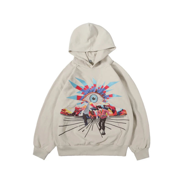 Cosmic Eye Adventure Hoodie  Beige M  - VONVEX