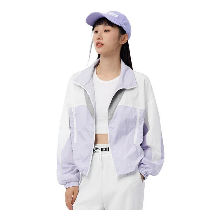 Spring Color Contrast Windbreaker Jacket     - VONVEX