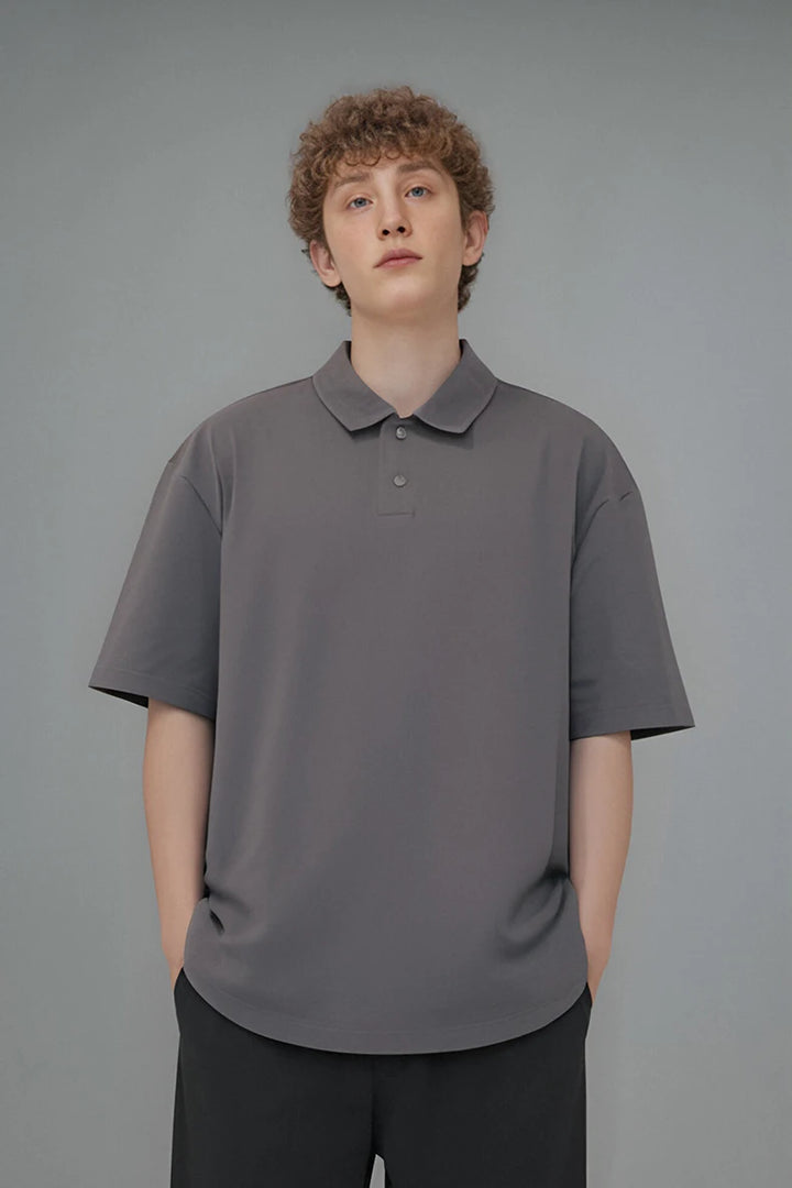 Casual Oversized POLO T-Shirt     - VONVEX